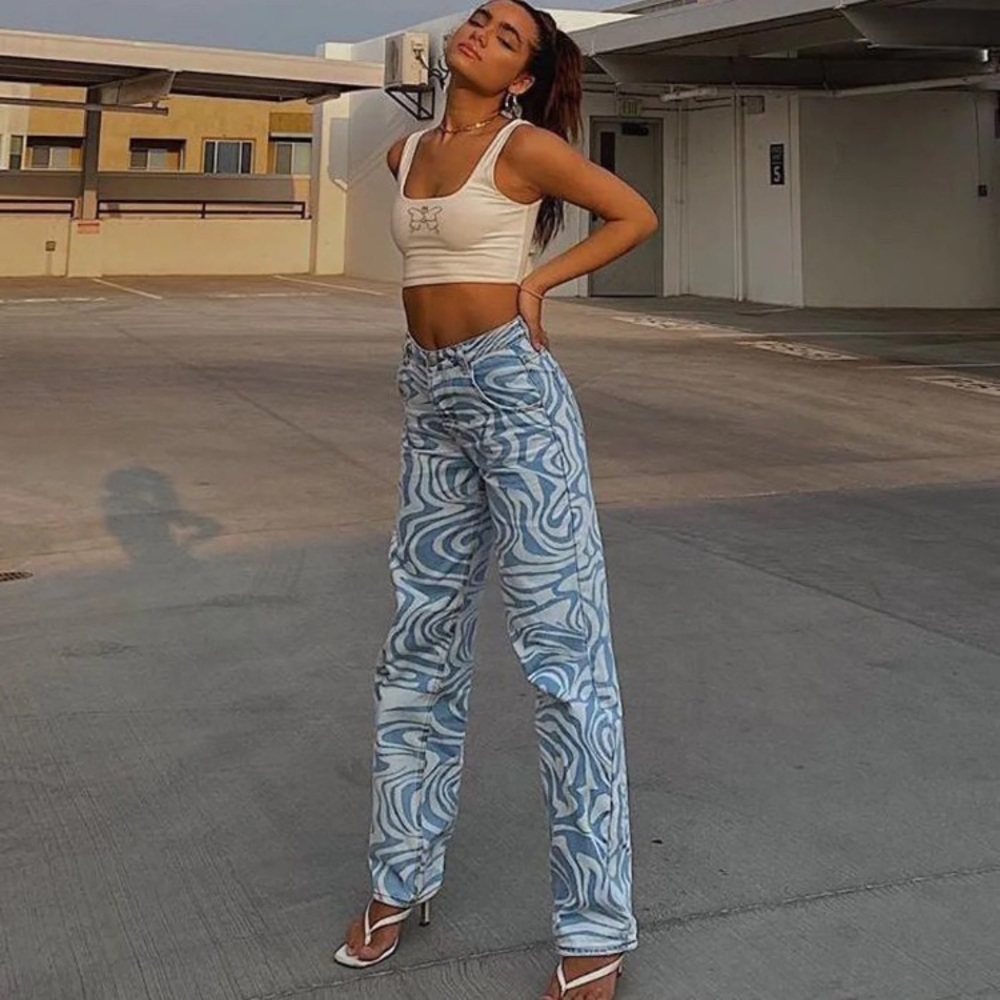 New tiger mist Sergio zebra print jeans